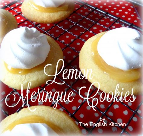 Lemon Meringue Cookies Lemon Meringue Cookies, Mini Meringues, Florence Oregon, Kinds Of Pie, The English Kitchen, English Kitchen, English Kitchens, Gourmet Cookies, Meringue Cookies