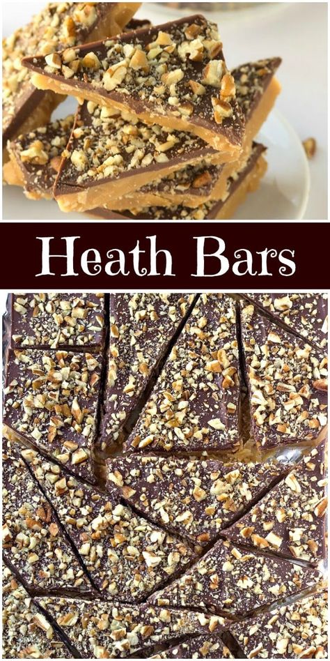 Heath Bar Recipes, Health Bars, Heath Bar, Resep Brownies, Cookie Sandwich, Toffee Recipe, Heath Bars, Homemade Candy, Candy Recipes Homemade