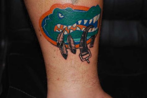 Florida Gators Tattoo, Florida Gator Tattoo, Gator Tattoo, Alligator Tattoo, Small Butterfly Tattoo, Florida Gator, Glitter Face, Face Tattoos, Tattoos Designs