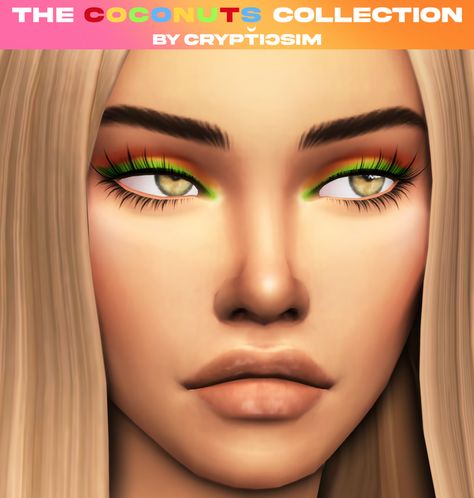 the coconuts collection. | crypticsim on Patreon Sims Mods Patreon, Sims 4 Cc Finds Makeup, Kim Petras, Makeup Cc, Sims 4 Cc Makeup, Sims 4 Mm Cc, Sims 4 Cc Folder, Sims 4 Mm, Eyeshadow Eyeliner