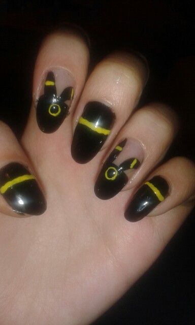 Umbreon nails♡ Umbreon Nails, Evee Evolution, Nail Stuff, Nails Art, Nails Inspiration, Evolution, Nail Designs, Nail Art, Nails