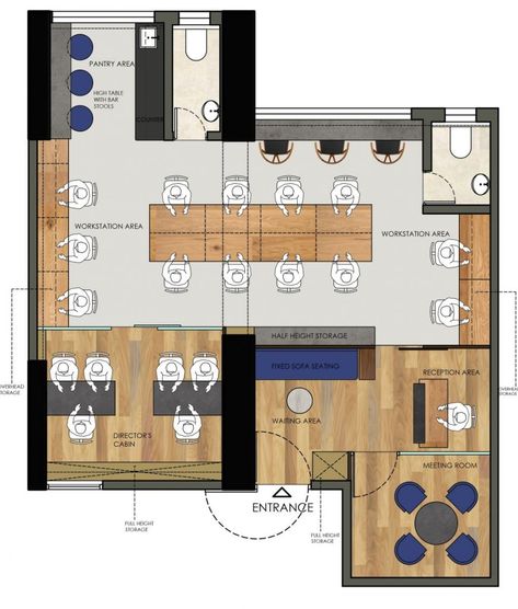 Office Workshop Design, Modern Coworking Office Design, Office Planning Layout, Architect Office Plan Layout, Architects Office Design, Modern Construction Office Design, Architects Office Plan, Office Furniture Layout Floor Plans, Real Estate Office Layout