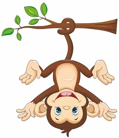 Lion Cartoon Illustration, Monkey Cartoon, Clipart Animals, Monkey Crafts, Jungle Theme Birthday, Safari Cakes, Baby Shower Deco, Jungle Fever, Cartoon Monkey