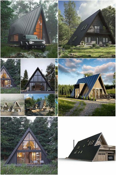 🏡😍 Explore unique and chic ways to live the simple life! Uncover our surprising picks for your perfect compact sanctuary. 👌💕 https://buildgreennh.com/a-frame-prefab-homes-and-kits/ Small Cabin House Plans, A Frame House Kits, Small Cabin House, Prefab Cottages, Backyard Guest Houses, Modern Prefab Homes, A Frame House Plans, Frame Cabin, Cabin House Plans