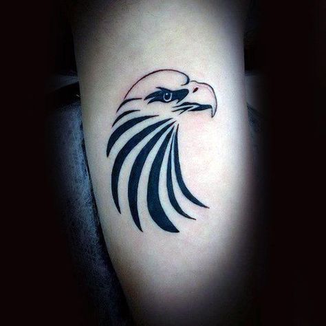 Small Simple Tribal Bald Eagle Mens Forearm Tattoo Simple Eagle Tattoo, Eagle Head Tattoo, Bald Eagle Tattoos, Small Eagle Tattoo, Guitar Tattoo, Back Of Shoulder Tattoo, Simple Tattoo Designs, Eagle Tattoos, Eagle Tattoo