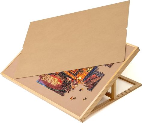 Lavievert Adjustable Jigsaw Puzzle Board with Cover, Wooden Puzzle Easel Board for Adults, Portable Tilting Puzzle Table with Non-Slip Surface for Puzzles Up to 1500 Pieces : Amazon.co.uk: Outlet Funny Puzzles, Puzzle Storage, Puzzle Table, Puzzle Mat, Tilt Angle, Easel Stand, Puzzle Games, Puzzle Board, Space Saving Storage