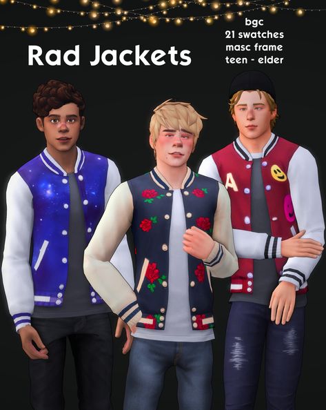 Sims 4 Letterman Jacket, Varsity Jacket Sims 4 Cc, Sims 4 Varsity Jacket, Sims 4 Cc Letterman Jacket, Bright Sessions, Sims4 Clothing, Green Varsity Jacket, Sims 4 Cc Patreon, The Bright Sessions