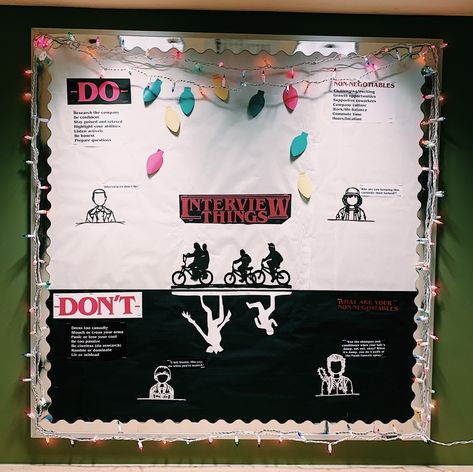 Youtube Bulletin Board, Stranger Things Ra Bulletin Board, Stranger Things Classroom Theme, Stranger Things Classroom Ideas, Stranger Things Bulletin Board, Stranger Things Classroom, Stranger Things Decoration, Netflix Theme, Res Life Bulletin Boards