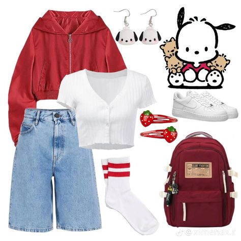 Sanrio Outfits, Hello Kitty Clothes, 2000s Clothes, Character Inspired Outfits, Red Outfit, Inspired Outfits, Really Cute Outfits, Character Outfits, Teen Fashion Outfits