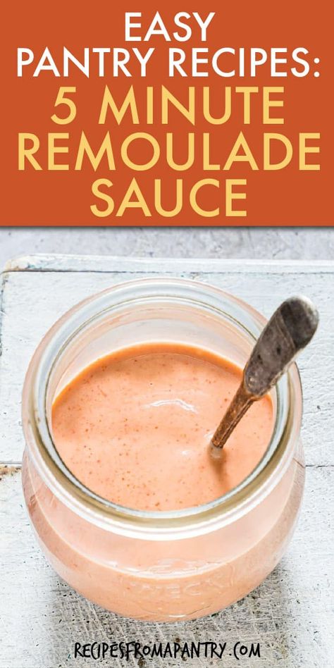 Remoulade Sauce Easy, Poboy Sandwich Recipe, Crab Cake Sauce, Cajun Remoulade, Shrimp Remoulade, Pantry Recipe, Easy Sauce Recipe, Cajun Sauce, Classic Southern Recipes