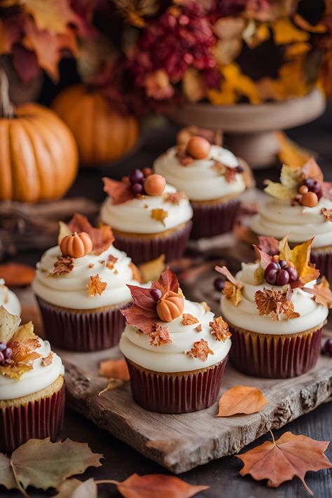 Autumn wedding theme: fall wedding cupcakes with pumpkins and leaves. The perfect addition to your dessert table for your fall themed wedding. 

#autumnwedding #autumnweddingtheme #autumnweddingdecor #autumnweddingideas #autumnweddingcake #autumnweddingcupcakes #fallwedding #fallweddingtheme #fallweddingdesserts #fallweddingideas #fallweddingdecor #fallweddingcupcakes #weddingcupcakes #weddingdesserts Wedding Theme Fall, Fall Wedding Desserts, Fall Wedding Cupcakes, Autumn Wedding Theme, Autumn Wedding Decor, Fall Themed Wedding, Pumpkins And Leaves, Fall Wedding Centerpieces, Wedding Themes Fall