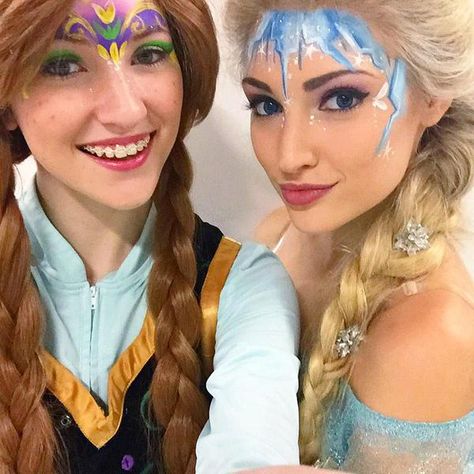 Anna Makeup For Kids, Anna Frozen Makeup, Elsa Face Paint, Frozen Face Paint, Anna Makeup, Frozen Makeup, Elsa Face, Easy Face Painting Designs, Princess Face Painting