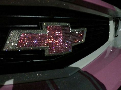 My blinded out Front Bowtie on my Pink and White Camaro Pink Chevy Trucks, Pink Camaro, Pink Chevy, Camaro Accessories, Camaro Interior, New Car Accessories, Camaro Car, Girly Car Accessories, Dropped Trucks