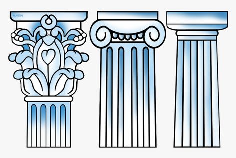 Greek Mythology Lessons, Greece Drawing, Ancient Greece Mythology, Ancient Greece History, Greek Drawing, Ancient Greece Art, Ancient Greek Pottery, Greek Columns, Corinthian Column