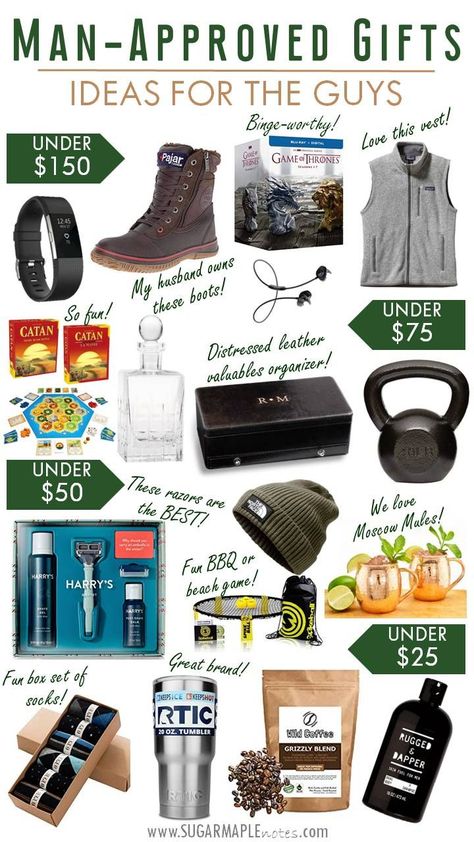 Dec 13, 2018 - I actually had a lot of fun coming up with these gift ideas for the guys! It's a man-approved gift guide as I had my husband Jeremy approve it and help me come up with the ideas. I also have five brothers and these gifts would work for them too! Am I right, guys?! Holiday Gifts For Men, Trip Packing, Christmas Gifts For Husband, Diy For Men, Christmas Gifts For Him, Christmas Gifts For Men, Wrapping Ideas, The Guys, Aftershave