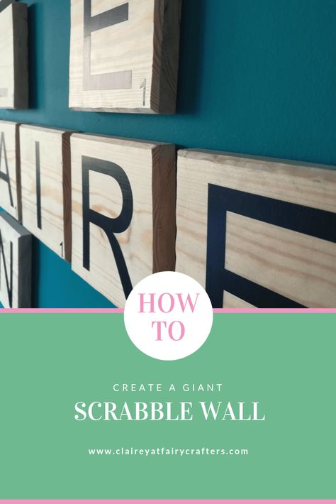 How to make a giant scrabble tile wall art #claireyfairymakes #wallart #scrabbletiles #giantscrabble Giant Scrabble Tiles, Giant Scrabble, Scrabble Wall Tiles, Decoupage Letters, Scrabble Tile Wall Art, Scrabble Wall Art, Scrabble Wall, Interior Design Pictures, Scrabble Letters