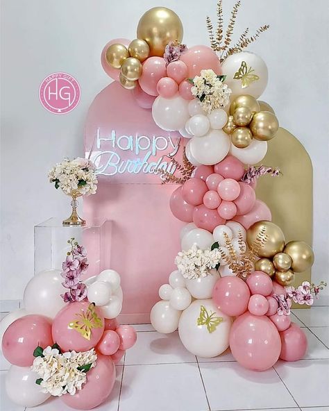 16th Birthday Balloon Ideas, Ballerina Birthday Party Decorations, Baby Shower Princess Theme, Wedding Stage Backdrop, Communion Decorations, Woman Birthday Party, Ballerina Birthday Parties, Eid Decoration, Baby Girl 1st Birthday