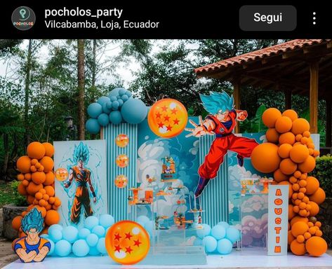 Dragon Ball First Birthday, Dragon Ball Z 1st Birthday Party, Dragon Ball Z Party Ideas Birthdays, Dragon Ball Birthday Party Ideas, Goku Party Ideas, Dragon Ball Z Decorations, Anniversaire Dragon Ball Z, Dragon Ball Party Ideas, Dragonball Z Party