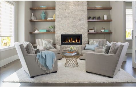 Couch Alternatives, Interior Color Schemes, Decor Ikea, Regal Design, Fireplace Remodel, Home Fireplace, Interior Paint Colors, Family Room Design, Living Room With Fireplace