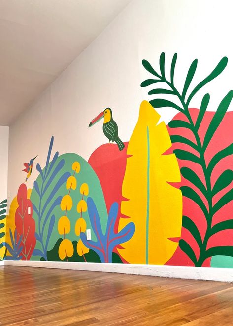 Custom Murals | Commissioned Paintings | Paint by Uli Smith Outdoor Garden Mural, Garden Mural Outdoor Wall Art Easy, Colorful Mural Ideas, Daycare Mural Ideas, Drawing On Walls Ideas Creative, Mural Ideas School, Indoor Mural Ideas, Classroom Mural Ideas, Classroom Wall Mural