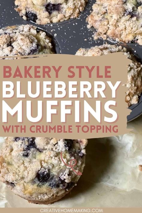 Bakery Style Blueberry Muffins with Crumble Topping Blueberry Muffins With Crumble Topping, Crumble Topping Recipe, Muffins With Crumble Topping, Blueberry Crumble Muffins, Bakery Style Blueberry Muffins, Peach Muffins, Best Blueberry Muffins, Bakery Style Muffins, Ultimate Breakfast