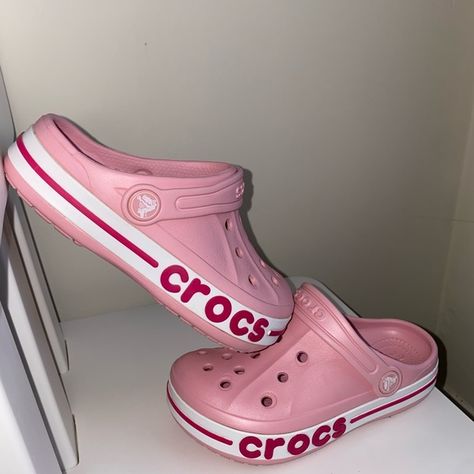 Croc Bayaband Clogs Size: 12 Color: Pink Crocs Bayaband Clog Outfit, Bayaband Crocs, Croc Outfits, Crocs Aesthetic, Crocs Pink, Pink Crocs, Crocs Fashion, Perfect Dark, African Traditional Dresses