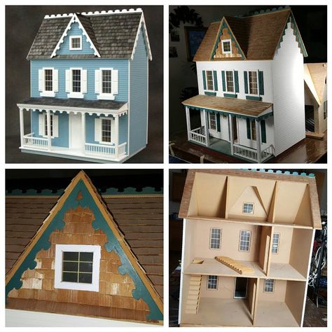 Vermont Farmhouse Makeover The Donated Dollhouse This Real Good Toys dollhouse was donated to my Real Good Toys Dollhouse, Vermont Farmhouse Jr Dollhouse, Vermont Farmhouse Jr, Dollhouse Roof, Doll Furniture Tutorial, Vermont Farmhouse, Good Toys, Dollhouse Door, Real Good Toys