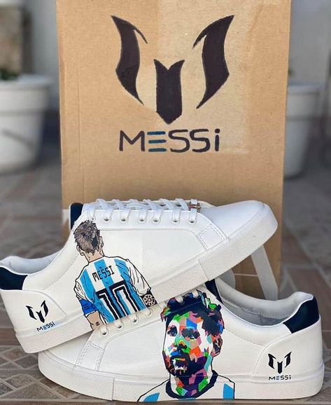 Messi Shoes, Customized Shoes, Custom Sneakers Diy, Custom Af1, Custom Painted Shoes, Swag Shoes, Beach Landscape, Custom Sneakers, Painted Shoes