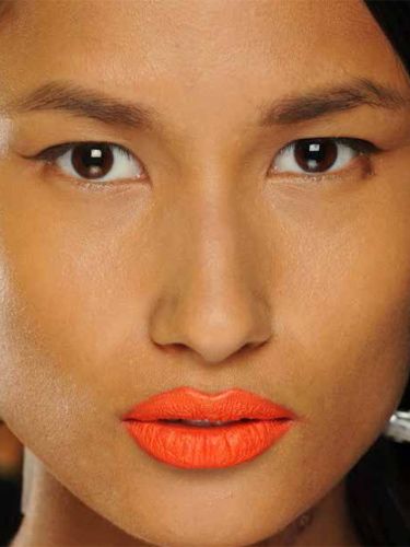 Prabal Gurung - New York Fashion Week September 2013 - Spring / summer 2014 hair and makeup trends - Cosmopolitan.co.uk Red Lipgloss, 2015 Makeup, Summer Makeup Trends, Best Red Lipstick, Red Lip Gloss, Coral Lipstick, Orange Lipstick, Lip Trends, Orange Makeup