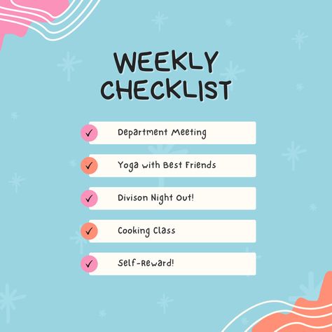 Colorful Playful Weekly Activity Checklist Instagram Post Canva Template #goodware #luoffa #canva #template Checklist Instagram Post, Socmed Design, Instagram Graphic, Checklist Template, Canva Tutorial, Instagram Post Template, Single Image, Canva Templates, Post Design