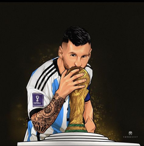 Messi 2010, Trophy Art, Football Trophies, Soccer Art, Messi Photos, Football Players Images, Football Illustration, Cristiano Ronaldo Lionel Messi, Messi 10