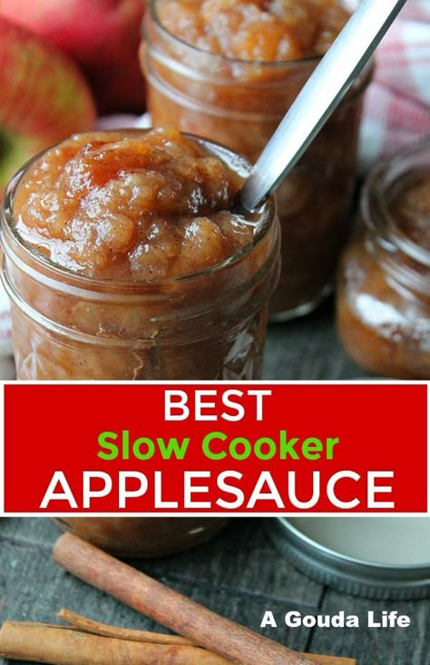 Crockpot Applesauce Easy, Homemade Applesauce Crockpot, Applesauce Crockpot, Make Applesauce, Slow Cooker Applesauce, Crockpot Applesauce, How To Make Applesauce, Applesauce Recipe, Apple Sauce Recipes