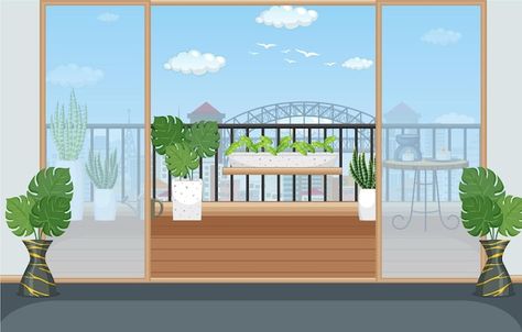 Cartoon Home Background, Anime Balcony Background, Cartoon House Inside, Scene Template, House Interior Cartoon Background, Balcony Illustration Drawings, Big Balcony, Interior Balcony, Cartoon Svg