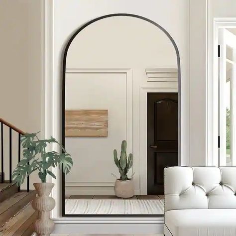 Bed Bath & Beyond | The Best Deals Online: Furniture, Bedding, Rugs, Kitchen Essentials & More Entryway Standing Mirror, Large Entry Mirror, Tall Arched Mirror, Large Mirror In Dining Room, Big Mirror Entryway, Large Mirror Entryway, Mirror In Living Room Ideas, Large Mirror Wall Decor, Large Arched Mirror