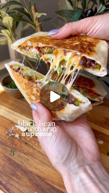 Bean Crunch Wrap Supreme, Black Bean Crunch Wrap, Crunch Wrap, Recipe Dinner, White Onion, Black Bean, Chili Powder, Black Beans, Delicious Food