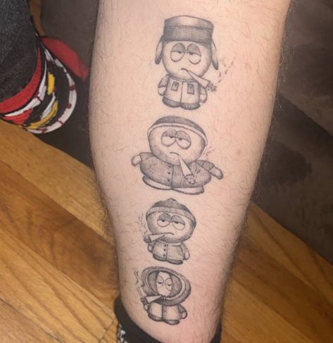 South Park Tattoo, 90s Tattoos, Nostalgic 90s, Funky Tattoos, South Park Memes, Wicked Tattoos, South Park Characters, Park Pictures, Cartoon Tattoos