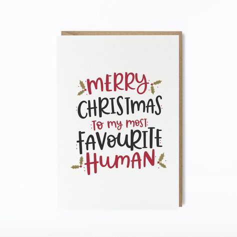 Be it your best friend, your boyfriend or girlfriend or even your mum, wish your favourite person a merry christmas with this charming hand lettered christmas card. 5 cards for £12 offer: https://etsy.me/3y0pWQn ----- Details: ----- Size: A6 (10.5x14.8cm) Blank inside for your own message Printed on to 300gsm FSC approved card with vegetable inks by the UK's most sustainable printing company Supplied with a kraft brown envelope made from recylced paper Designed, printed and packed in Cornwall Th Best Friend Christmas Card, Friend Christmas Card, Husband Christmas Card, Card Best Friend, Hand Lettered Christmas, Letters To Boyfriend, Wife Christmas, Christmas Gift Card, Christmas Favorites