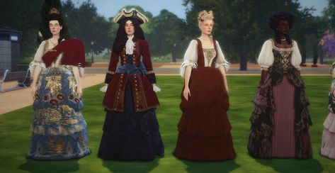 Sims 3 Medieval Cc, Sims Historical, Ts4 Medieval, Sims 4 Decades Challenge, Baroque Era, Sims Medieval, Ancient Dress, Play Sims 4, 12 Dancing Princesses