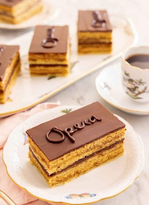 Sweet & Savory Dessert, Drink and Baking Recipes: Preppy Kitchen Opera Cake Recipe, Cake Preppy, Opera Cake, Butter Pecan Cake, Coffee Buttercream, Preppy Kitchen, Pecan Cake, Meaningful Tattoo, French Dessert