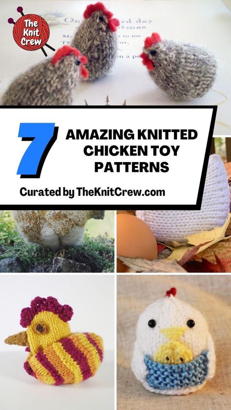 Free Knitted Chicken Patterns, Knitted Chickens Free Pattern, Knit Toys Free Pattern Stuffed Animals, Knitted Chicken, Polish Chicken, Chicken Toys, Knitted Toys Free Patterns, Chicken Pattern, Hens And Chicks