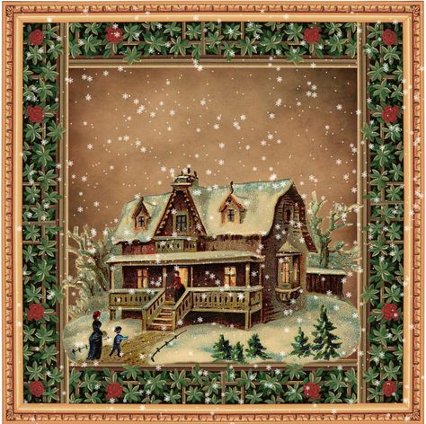 Vintage Cross Stitch Pattern, Winter Illustration, Vintage Christmas Images, Woodland Christmas, Vintage Cross Stitches, Christmas Poster, Cross Stitch Patterns Christmas, Vintage Winter, Christmas Paintings