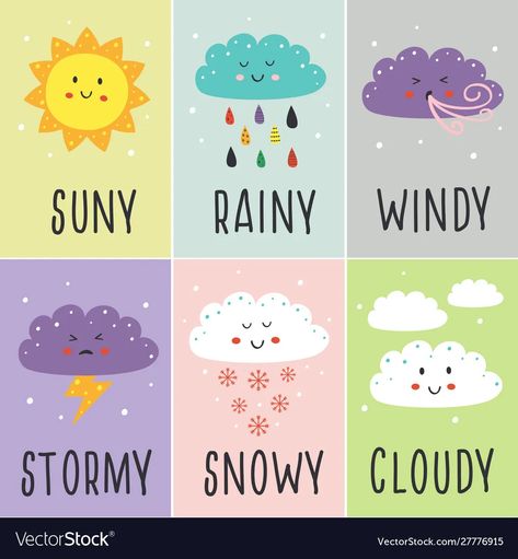 Weather Activities Preschool, Preschool Charts, English Activities For Kids, Learning English For Kids, Flashcards For Kids, Kids English, Weather Activities, English Classroom, English Lessons For Kids