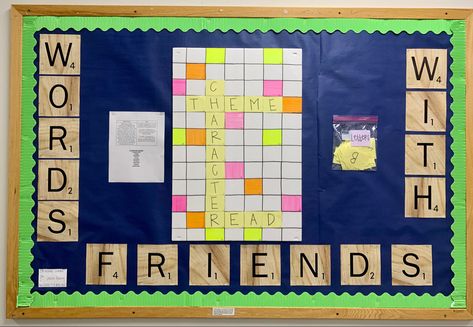 Create a fun Words with Friends board for your kiddos to promote reading/literacy in a fun way! Fun Words, Reading Boards, Interactive Bulletin Board, Words With Friends, Creative Classroom, Bulletin Board, Bulletin Boards, Cool Words, Literacy