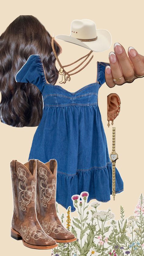 Julianne Hough Footloose Outfits, Concert Western Outfit, Country Concert Outfit Teen Girl, Country Concert Outfit Megan Moroney, Slightly Country Outfits, Ella Langley Concert Outfits, Megan Moroney Outfit, Western Asthetics Outfit, Cute Outfits With Boots Country