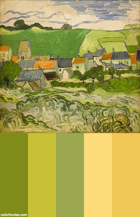 Vincent+Van+Gogh+Color+Scheme Vincent Van Gogh Color Palette, Van Gogh Color Pallete, Van Gogh Color Palette, Van Gogh Palette, Artist Palettes, Artist Van Gogh, Arte Van Gogh, Colour Theory, Van Gogh Art