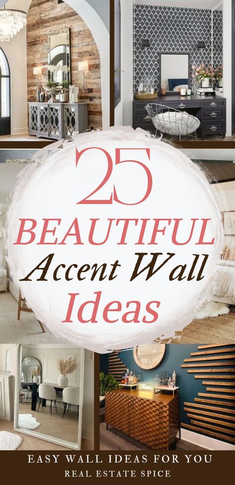 25 STUNNING Accent Wall Ideas and DESIGNS Easy Wood Accent Wall Ideas, Diy Living Room Accent Wall Ideas, White With Accent Wall, Board And Batten Wall Design Ideas, Brick Paneling Ideas Accent Walls, Rustic Maximalist, Cheap Accent Wall Ideas, Accent Wall Ideas Living Room, Living Room Feature Wall Ideas