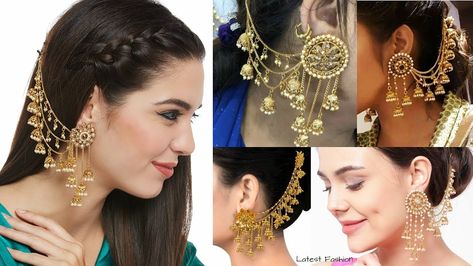 Bahubali Earrings Hairstyle, Earrings Hairstyle, Bahubali Earrings, Beautiful Wedding Jewelry, Gold Earrings Models, Indian Look, Indian Bridal Hairstyles, Bridal Hairstyles, Amazing Pics