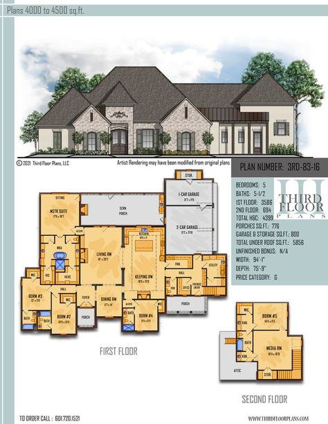 $1600.00 House Plan 9 sets Keeping Room With Fireplace, Master Suite Bedroom, First Apartment Essentials, Open House Plans, House Plans With Pictures, Luxury Modern Homes, Apartment Essentials, Barndominium Floor Plans, House Layout Plans