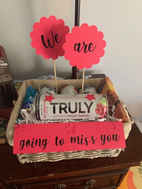 Gift For Coworker Leaving, Goodbye Party, Goodbye Gifts, Hand Tied Bouquet, Hard Seltzer, Farewell Gifts, Get Well Gifts, New Adventure, Gifts For Sister