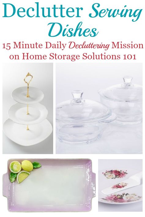 Here are instructions for how to declutter serving dishes, to keep your kitchen or dining room from being cluttered, and only keeping what you love and actually use {a #Declutter365 mission on Home Storage Solutions 101} #DeclutterDishes #DeclutterKitchen Organising Life, Declutter 365, Organize Tips, Top Kitchen Cabinets, Coffee Urn, Decluttering Inspiration, Declutter Kitchen, Clutter Control, Hm Home